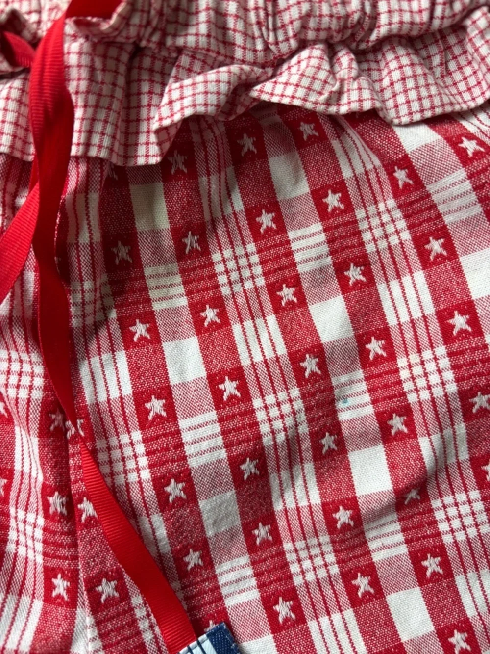 80’s OshKosh plaid Americana linen blend shorts girls 6x